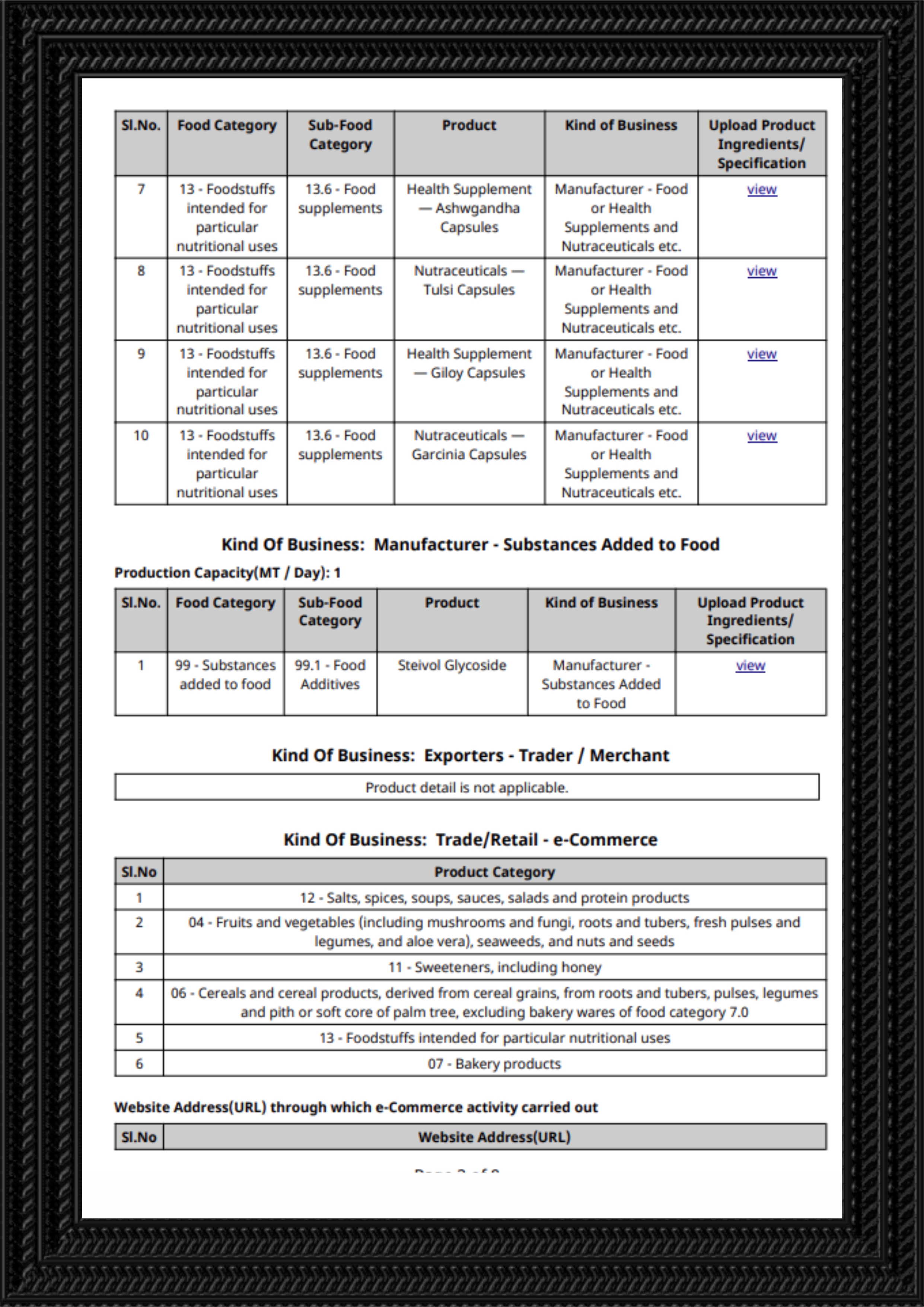 FDA Certificate 3